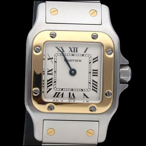 Cartier Santos Galbée 1564 24mm Yellow gold and Stainless steel White