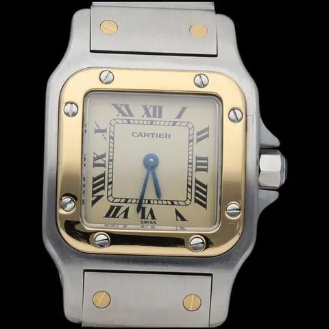 Cartier Santos Galbée 1567 24mm Yellow gold and Stainless steel White