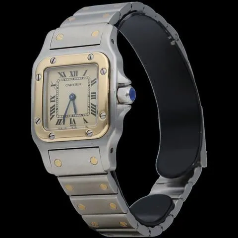 Cartier Santos Galbée 1567 24mm Yellow gold and Stainless steel White 2