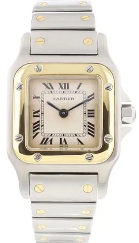 Cartier Santos Galbée 1567 23.5mm Yellow gold and Stainless steel Champagne