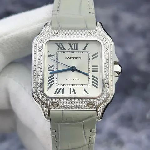 Cartier Santos WJSA0006 35mm White gold Silver