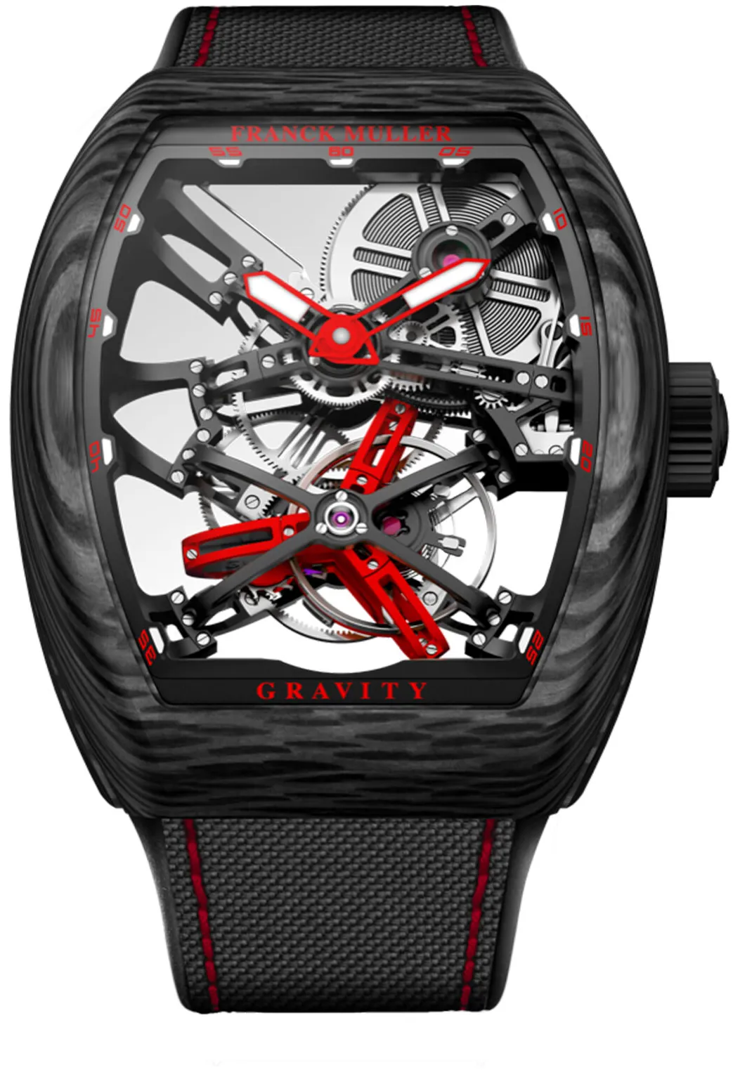 Franck Muller Vanguard 45VTGRCSCARQTER-SQT Carbon fiber and Black DLC Transparent