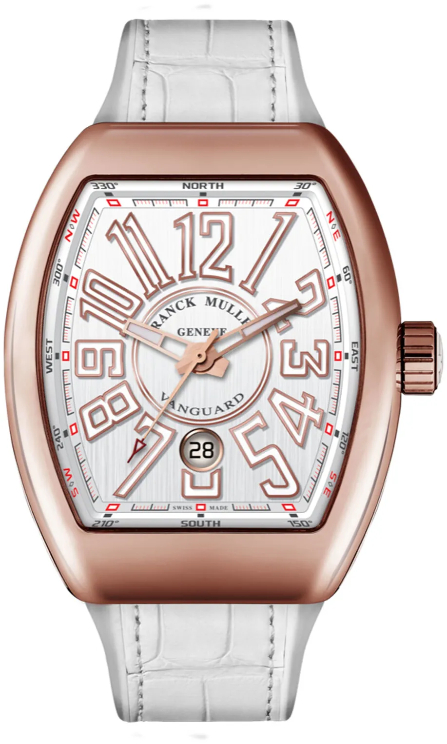 Franck Muller Vanguard 45BSCDT5NBC-BLC Rose gold White