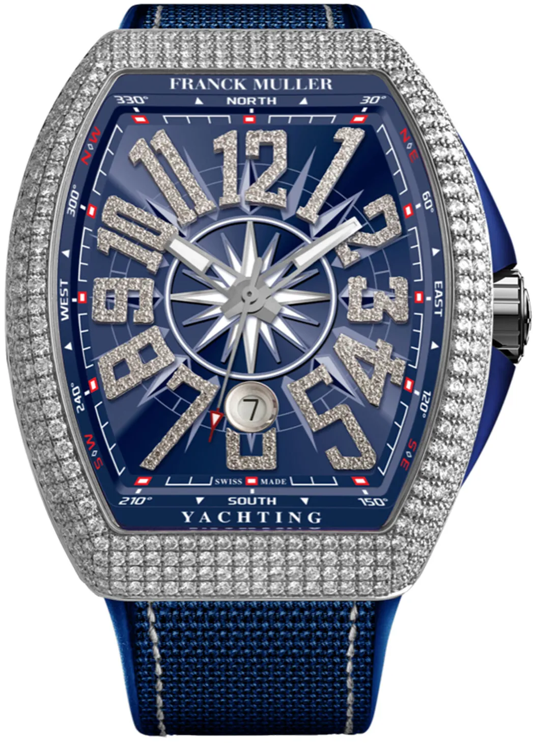 Franck Muller Vanguard 45VSCDTOGYACHTDNBRD-BL White gold Blue