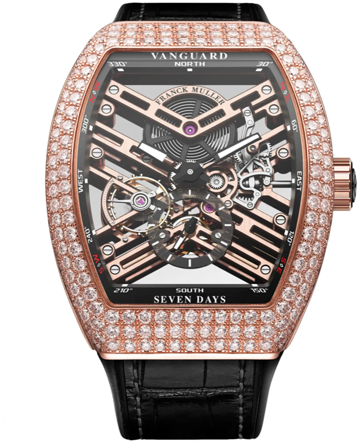 Franck Muller Vanguard 41VS6SQT5NDNR-SQT Rose gold Transparent