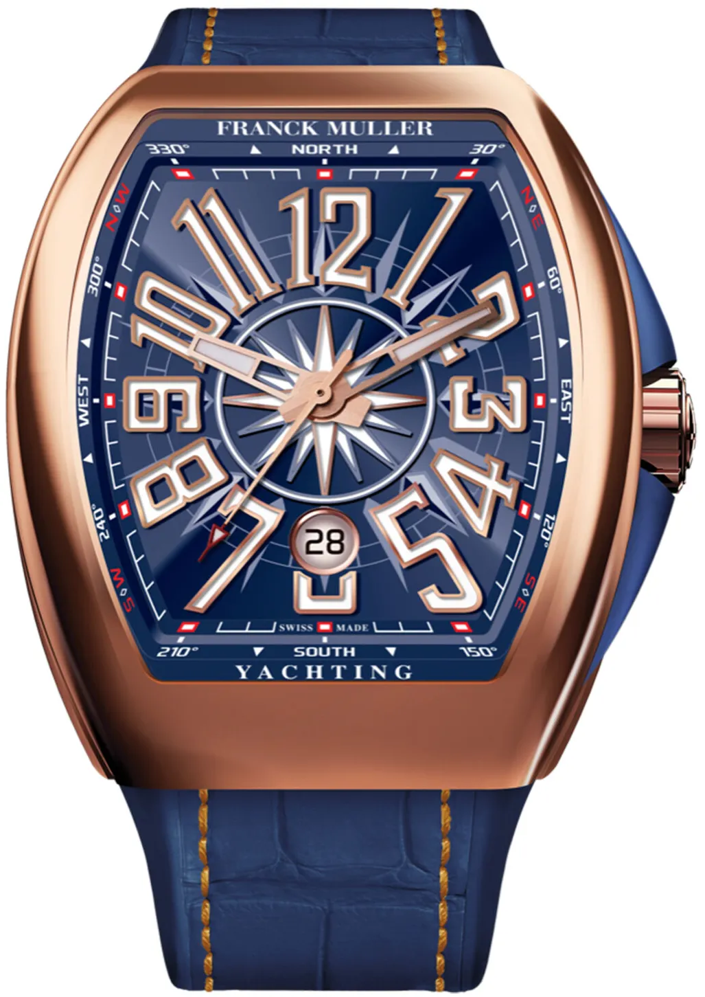 Franck Muller Vanguard T41VSCDT5NYACHT-BL Rose gold Blue