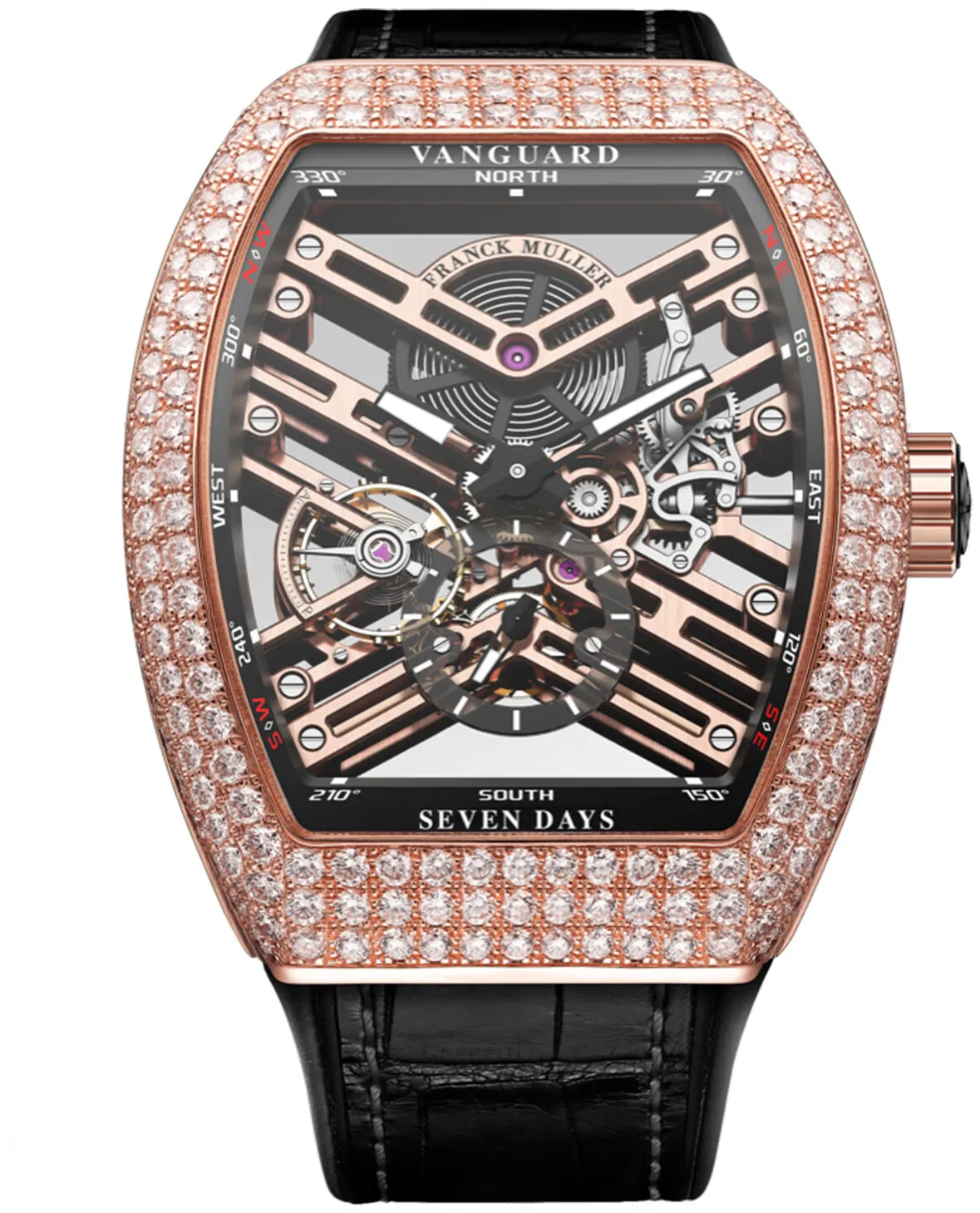 Franck Muller Vanguard T45VS6SQT5ND-NR Rose gold Black