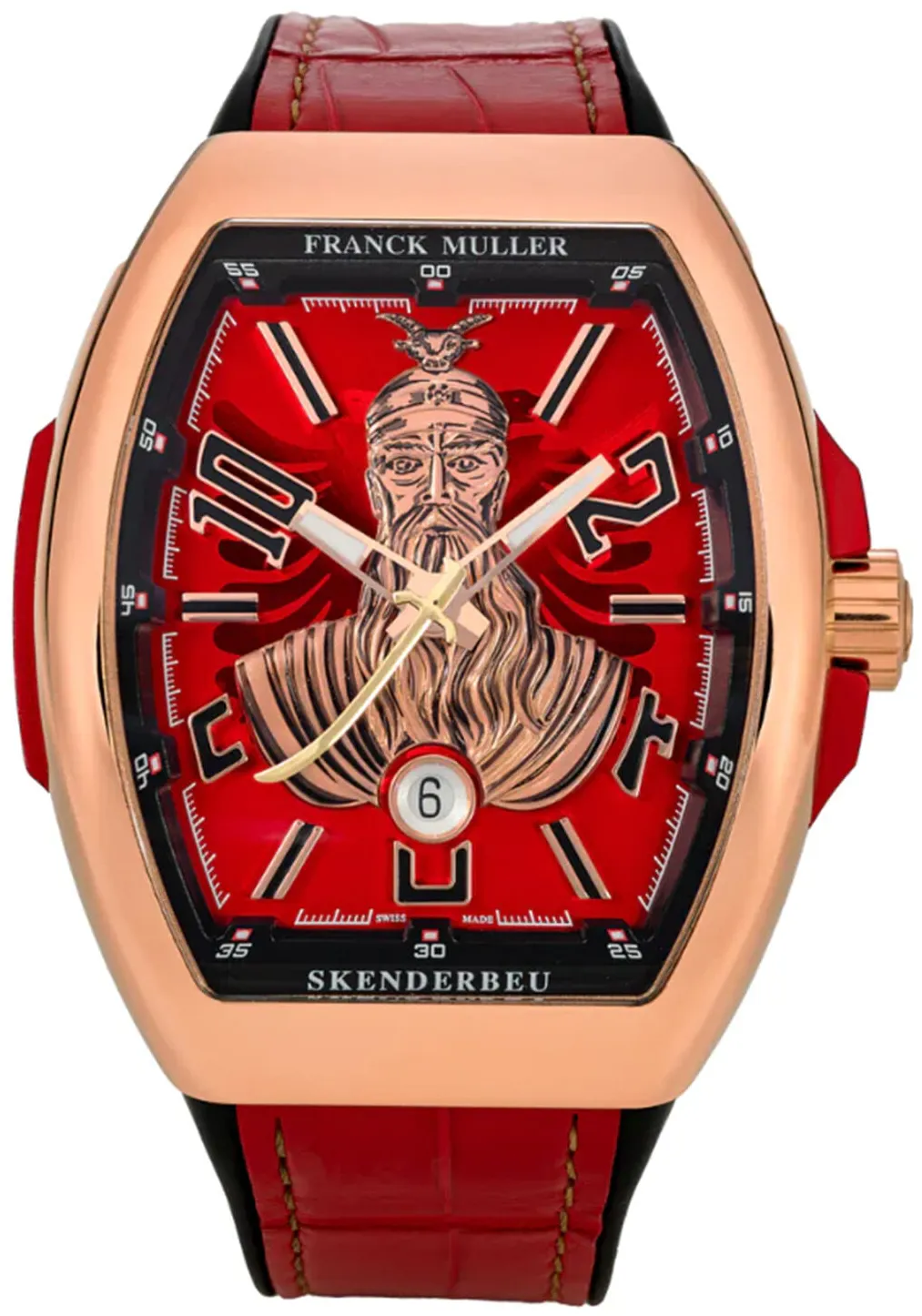 Franck Muller Vanguard T45VSCDT5NRCGSKENLTDER-RGE Rose gold Red