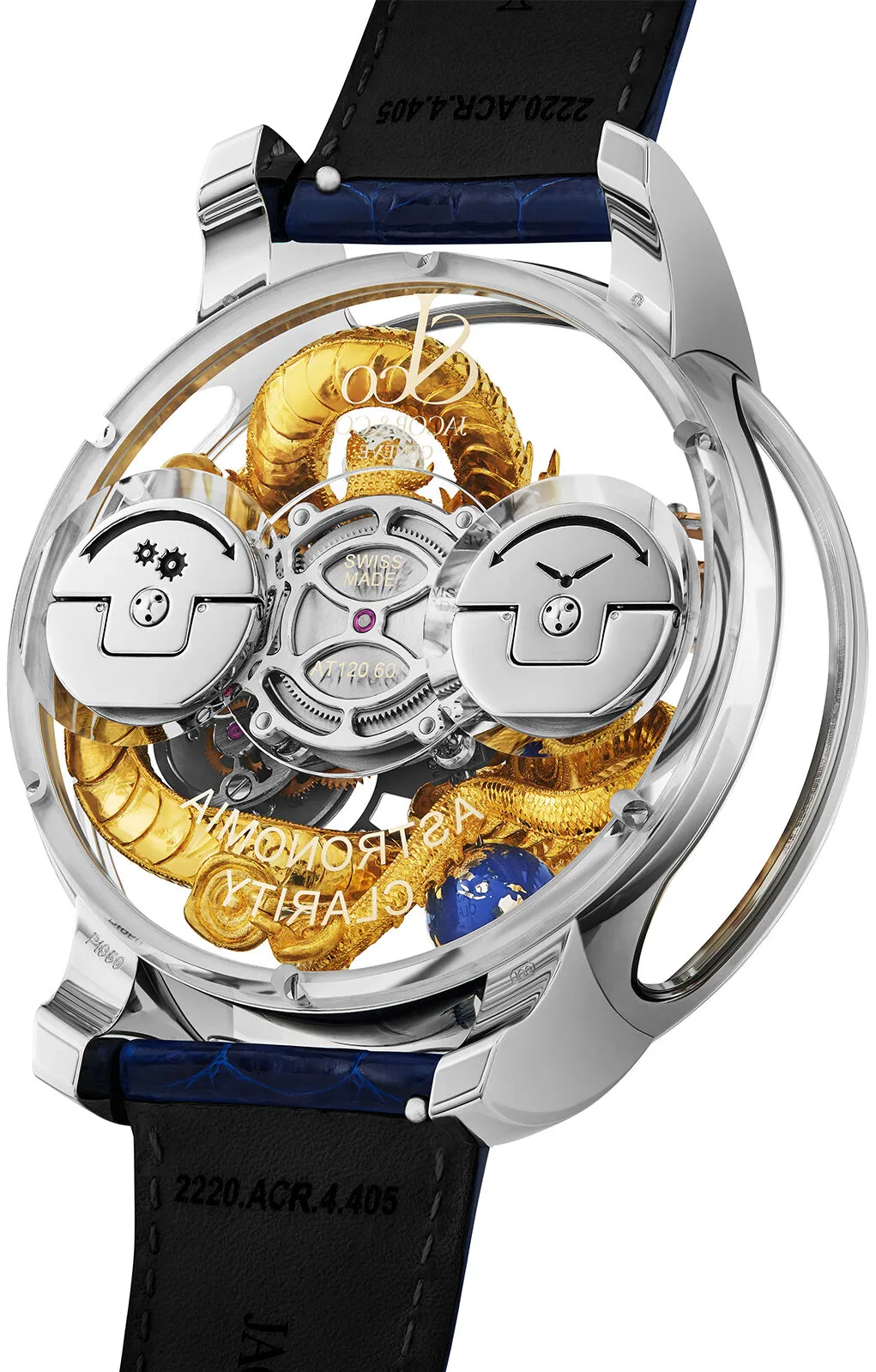 Jacob & Co. Astronomia AT120.60.DR.UB.CBALA 50mm Platinum and Sapphire Transparent 2