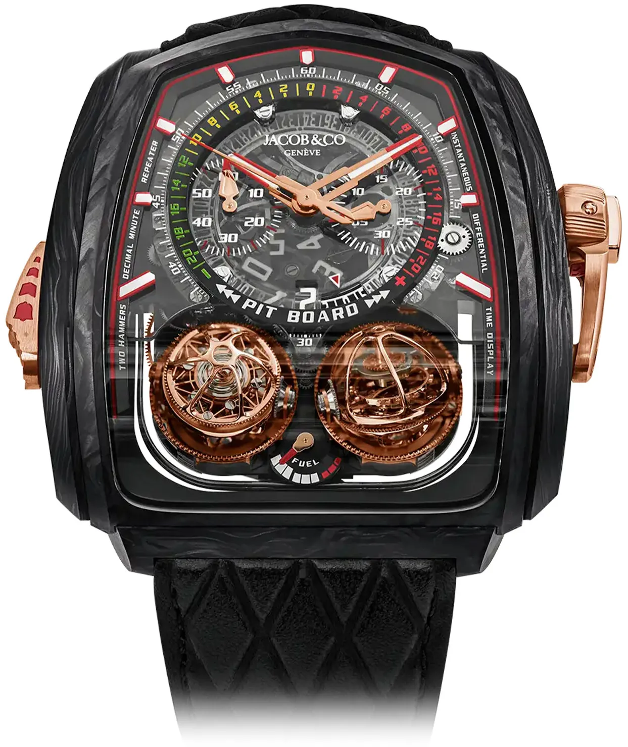 Jacob & Co. Twin Turbo TT210.29.AA.AA.B Carbon fiber and Rose gold Black