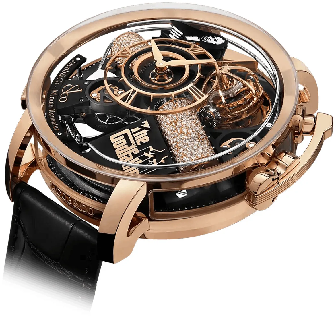 Jacob & Co. Opera Godfather OP500.40.AA.AB.A 49mm Rose gold Black