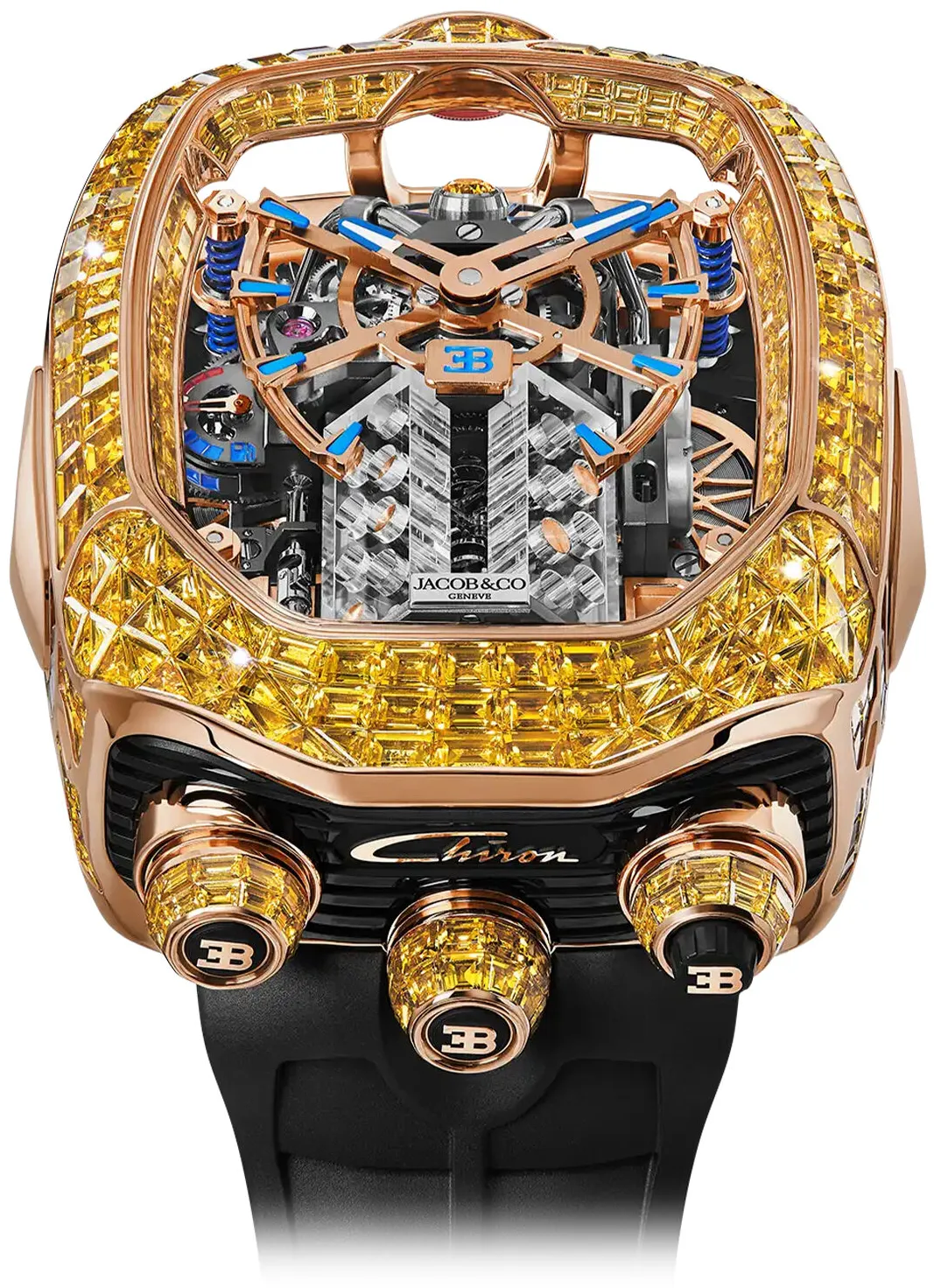 Jacob & Co. Bugatti Chiron BU800.40.AB.UA.A Rose gold and Sapphire Silver