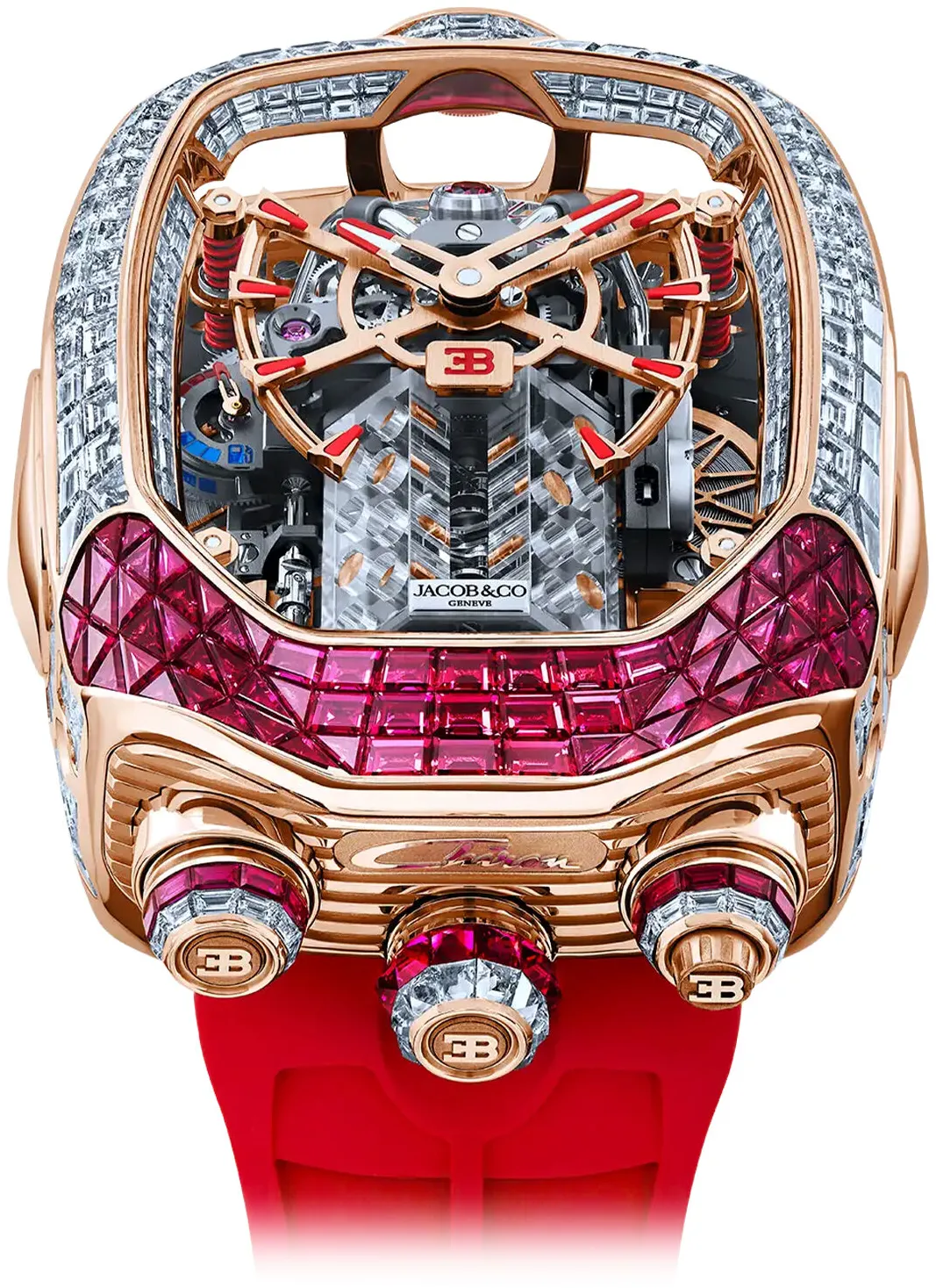 Jacob & Co. Bugatti Chiron BU800.40.AG.UA.A Rose gold and Sapphire Silver