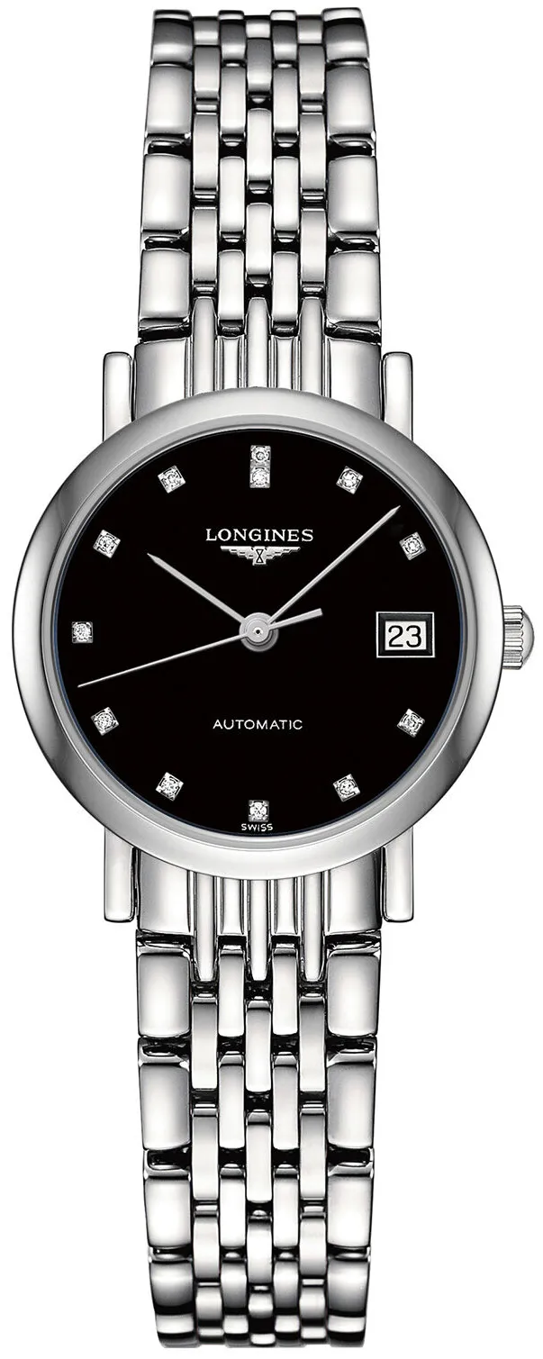 Longines Elegant L4.309.4.57.6 25.5mm Stainless steel Black