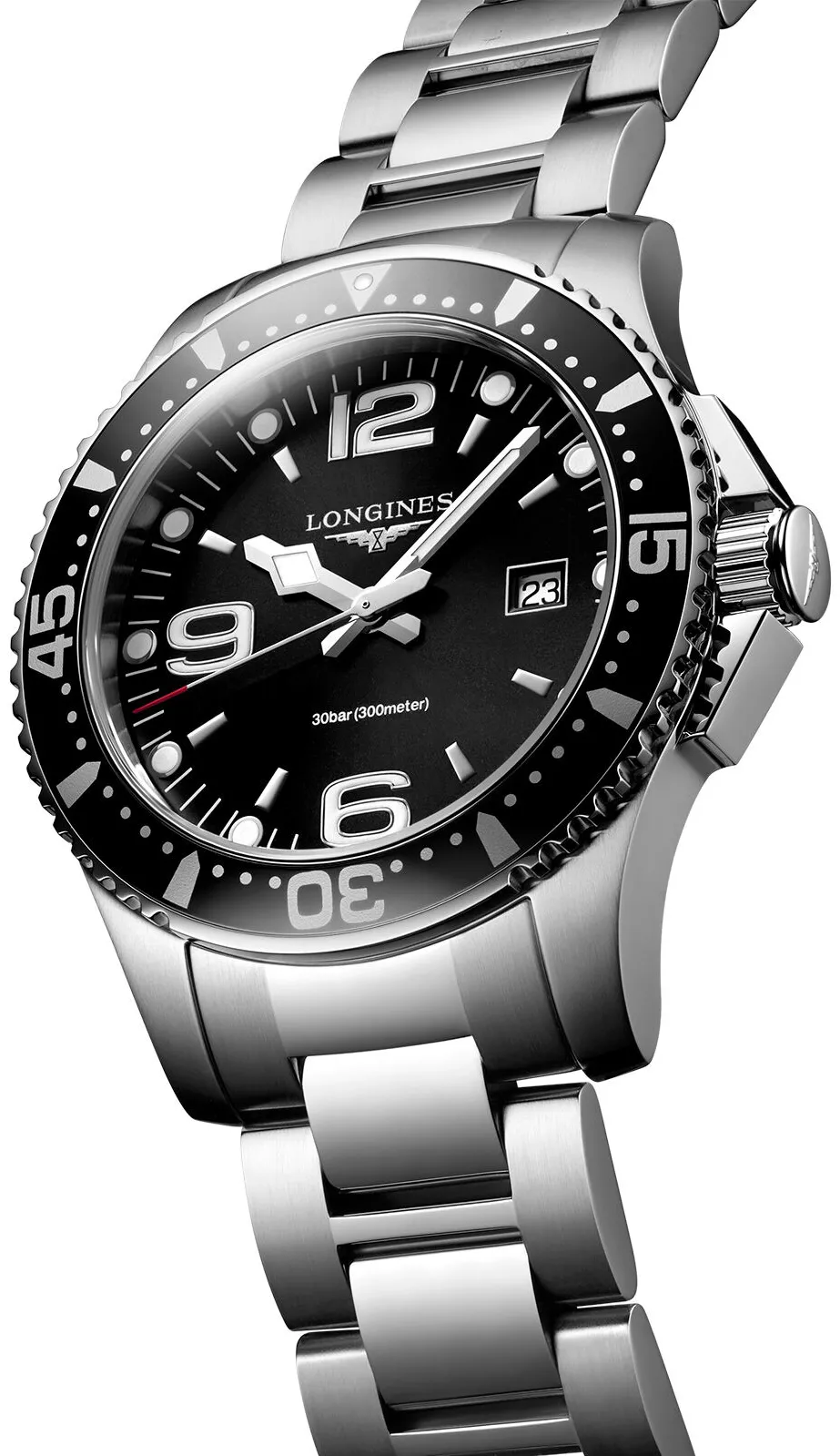 Longines HydroConquest L3.730.4.56.6 39mm Stainless steel Black