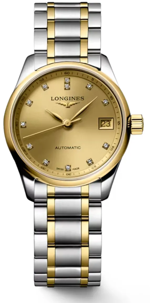 Longines Master Collection L2.128.5.37.7 25.5mm Yellow gold and Stainless steel Champagne