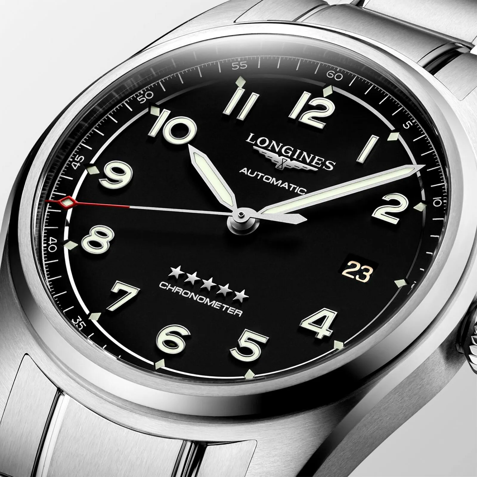 Longines Spirit L3.810.4.53.6 40mm Stainless steel Black 1