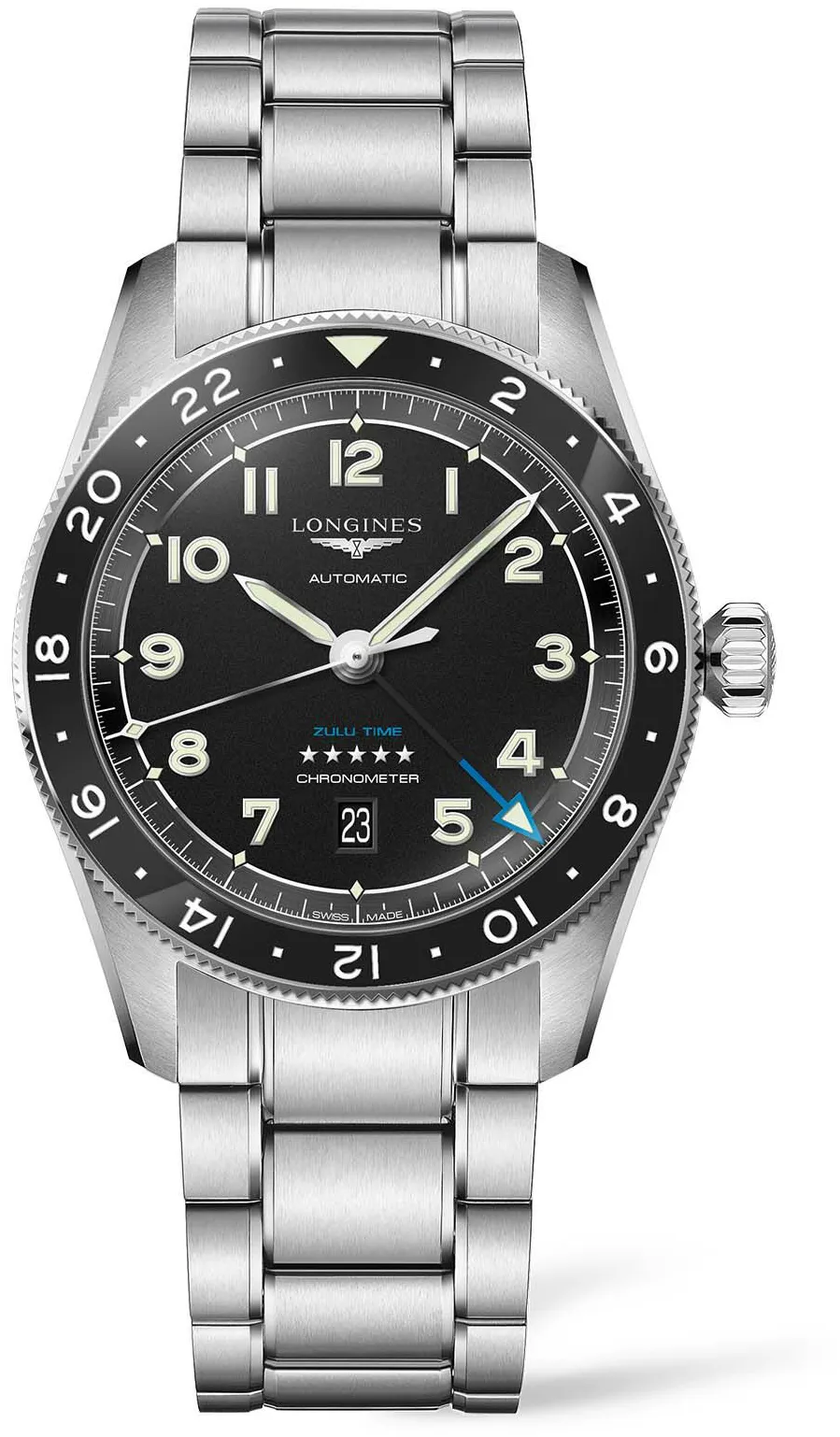 Longines Spirit L3.812.4.53.6 42mm Stainless steel Black