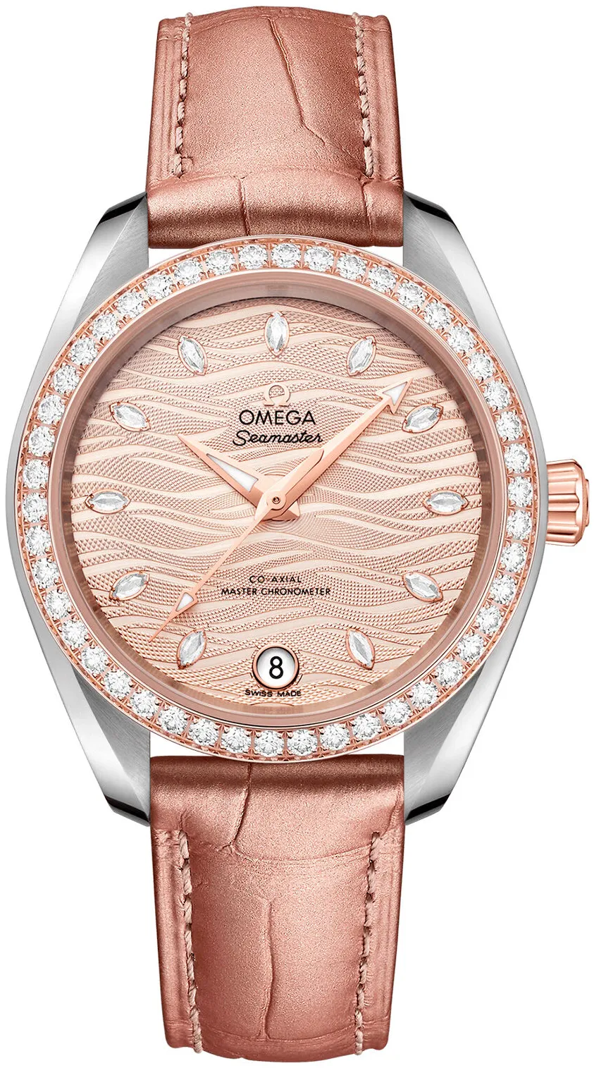 Omega Aqua Terra 220.28.34.20.59.001 34mm Yellow gold and Stainless steel Gray