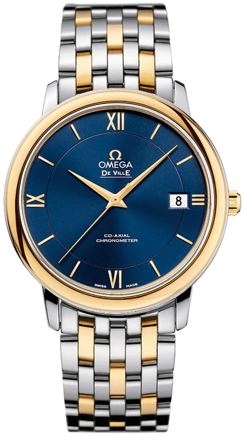 Omega De Ville 424.20.37.20.03.001 36.08mm Yellow gold and Stainless steel Blue