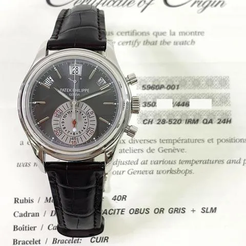 Patek Philippe Annual Calendar Chronograph 5960P-001 40mm White gold Gray 1