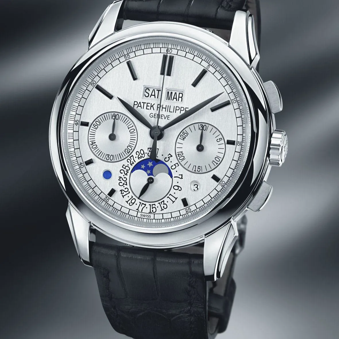 Patek Philippe Perpetual Calendar Chronograph 5270G-001 41mm White gold Silver