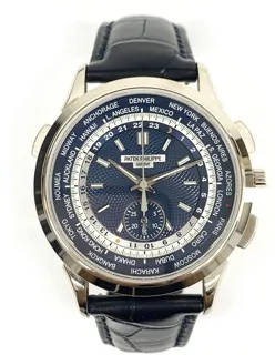 Patek Philippe World Time Chronograph 5930G-001 White gold Blue