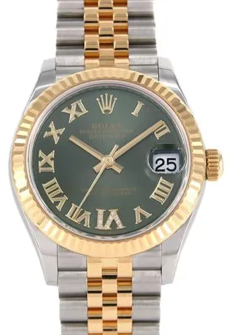 Rolex Datejust 31 278273 31mm Yellow gold Green