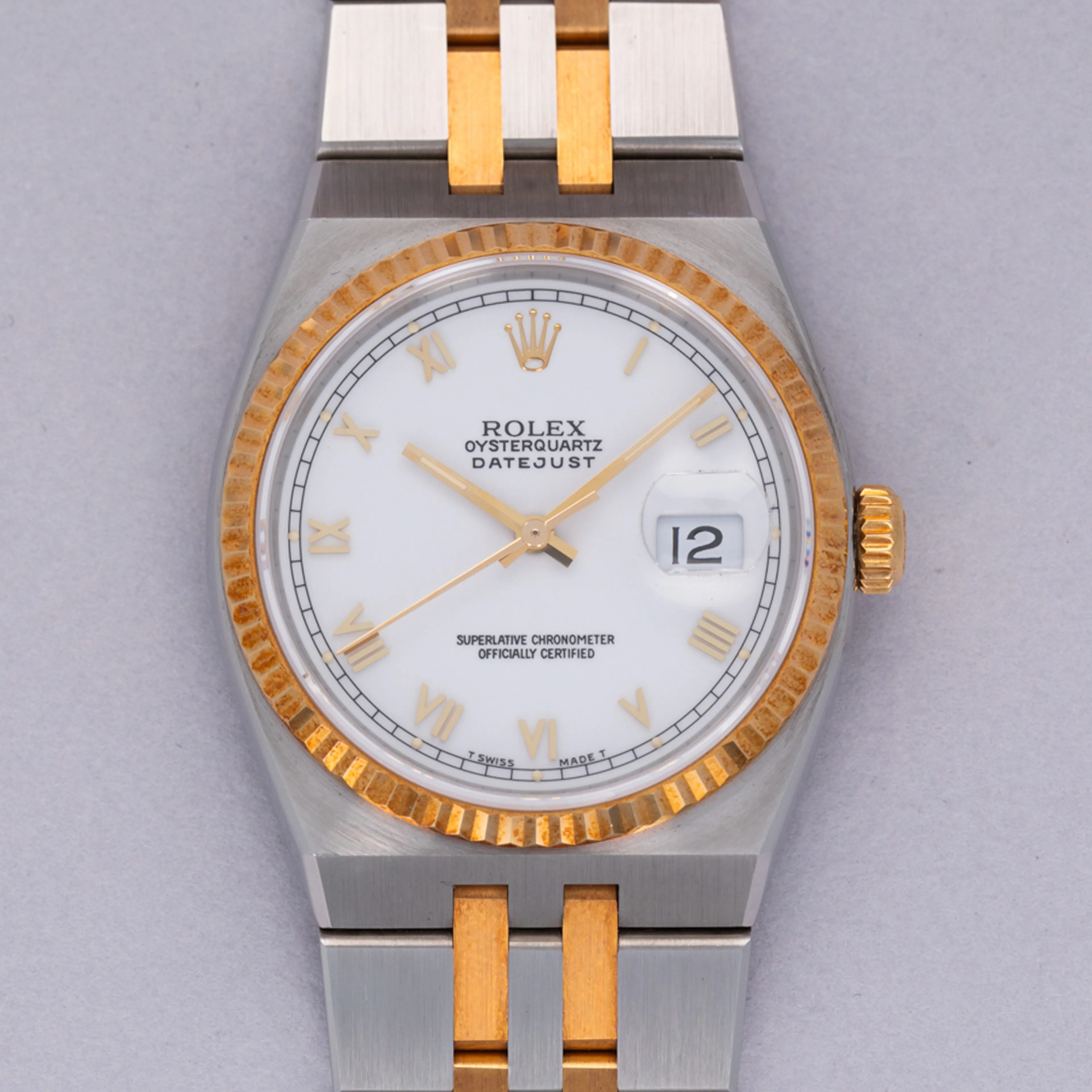 Rolex Datejust Oysterquartz 17013 36mm Stainless steel and 18k yellow gold White