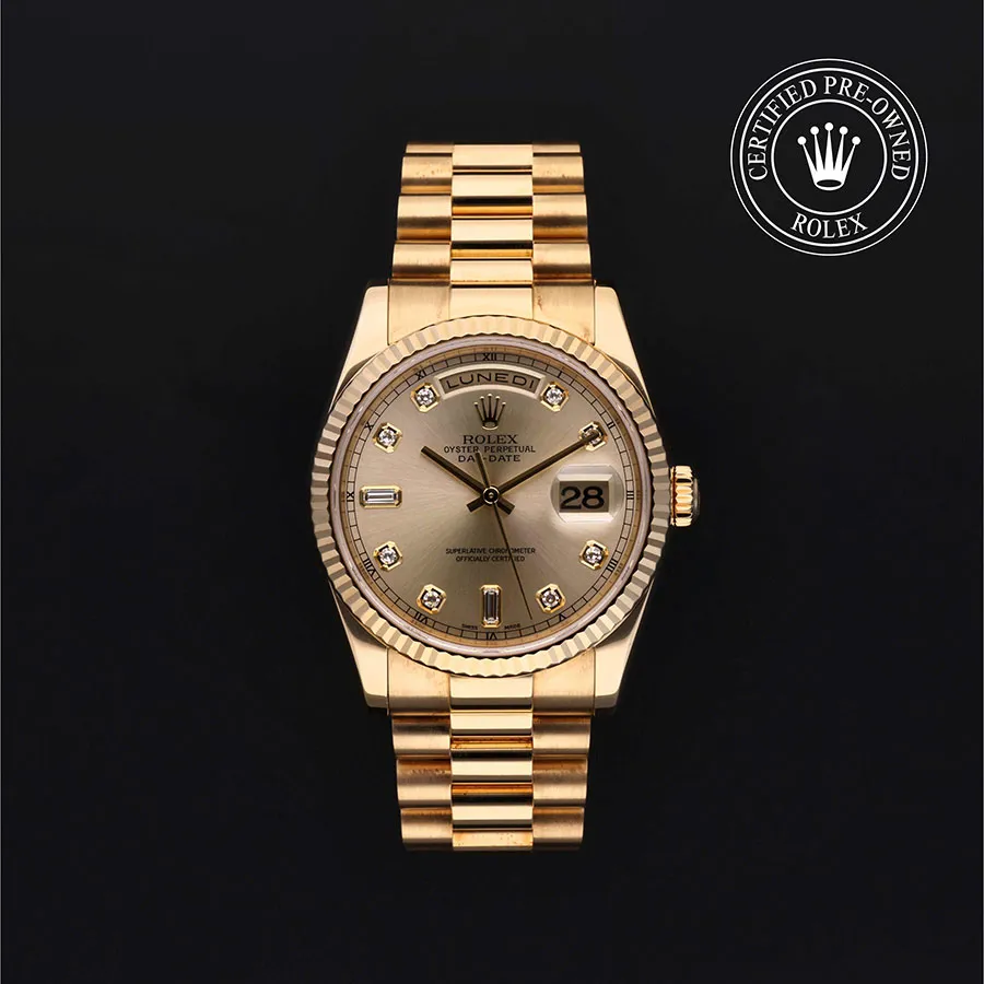 Rolex Day-Date 36 118238 36mm Yellow gold Silver