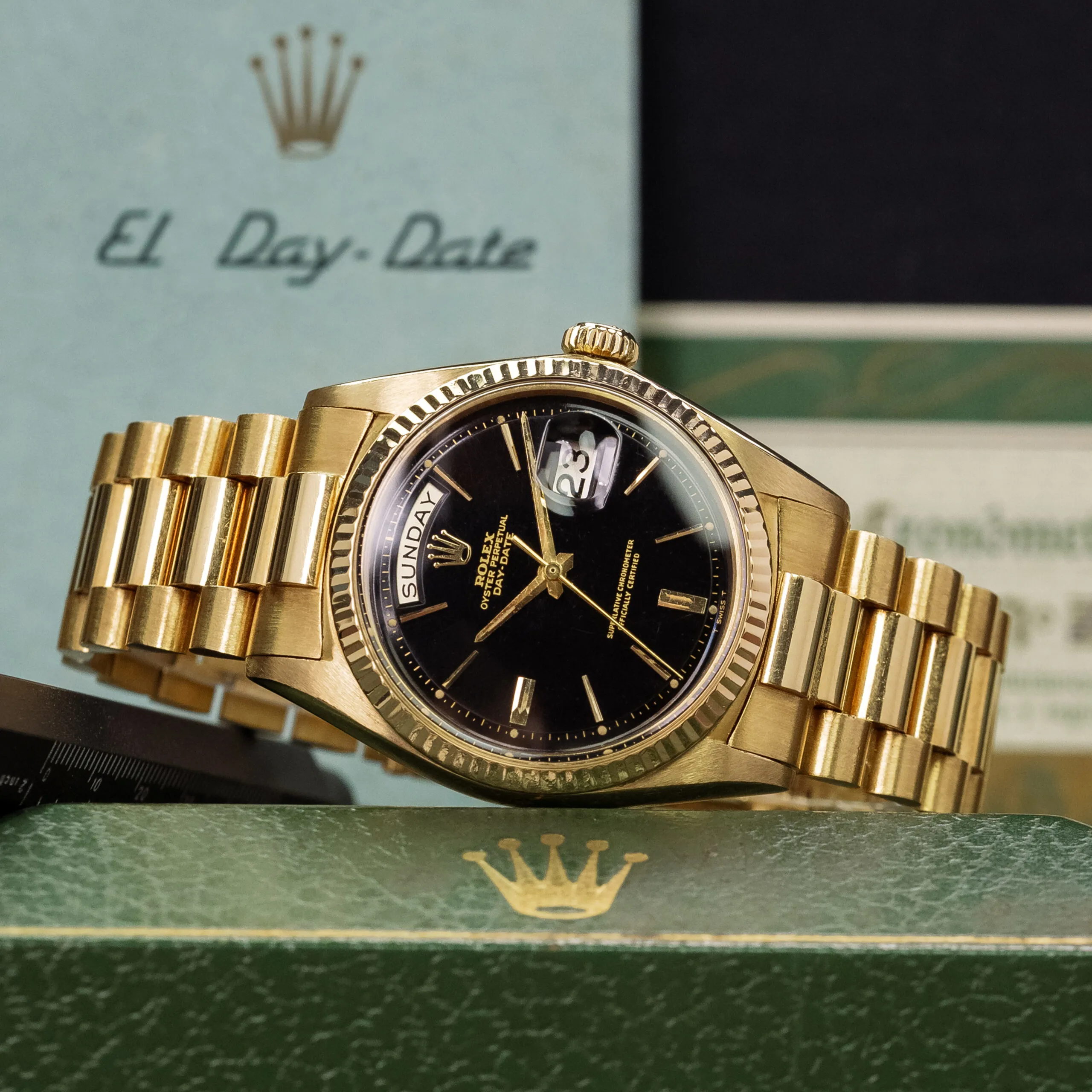 Rolex Day-Date 36 1803 36mm Yellow gold and 18k yellow gold Black