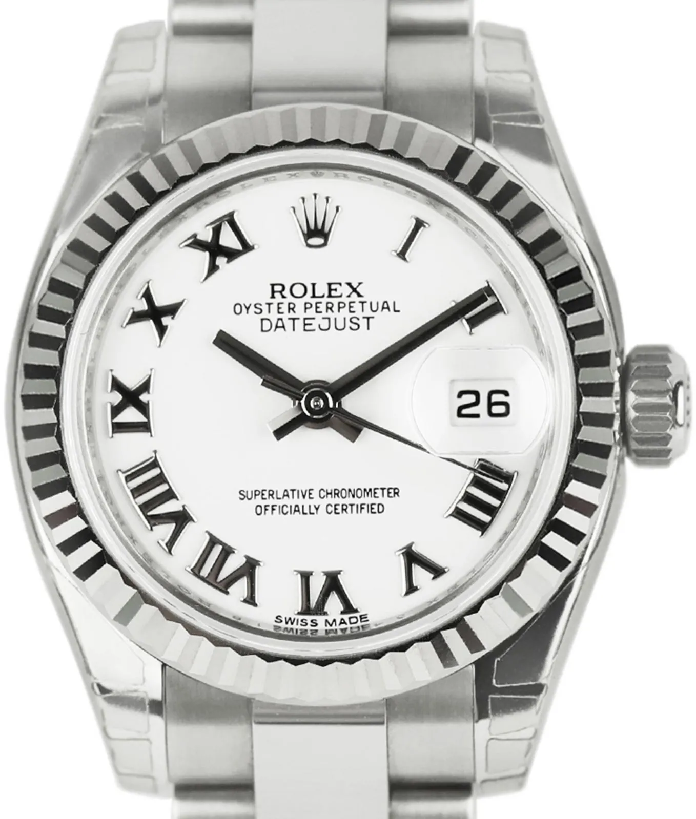 Rolex Lady-Datejust 179174 26mm Stainless steel White