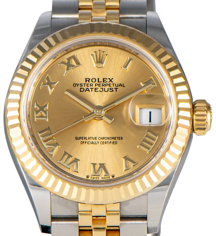 Rolex Lady-Datejust 279173 28mm Gult Guld/Stål Champagne