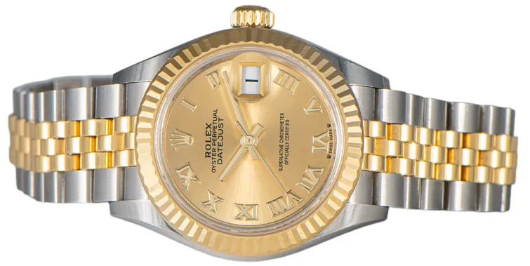 Rolex Lady-Datejust 279173 28mm Gult Guld/Stål Champagne 3