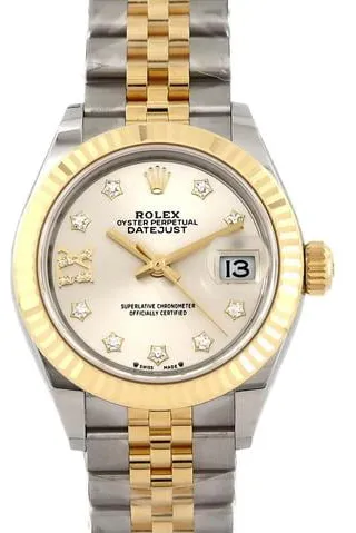 Rolex Lady-Datejust 279173G 28mm Yellow gold Silver