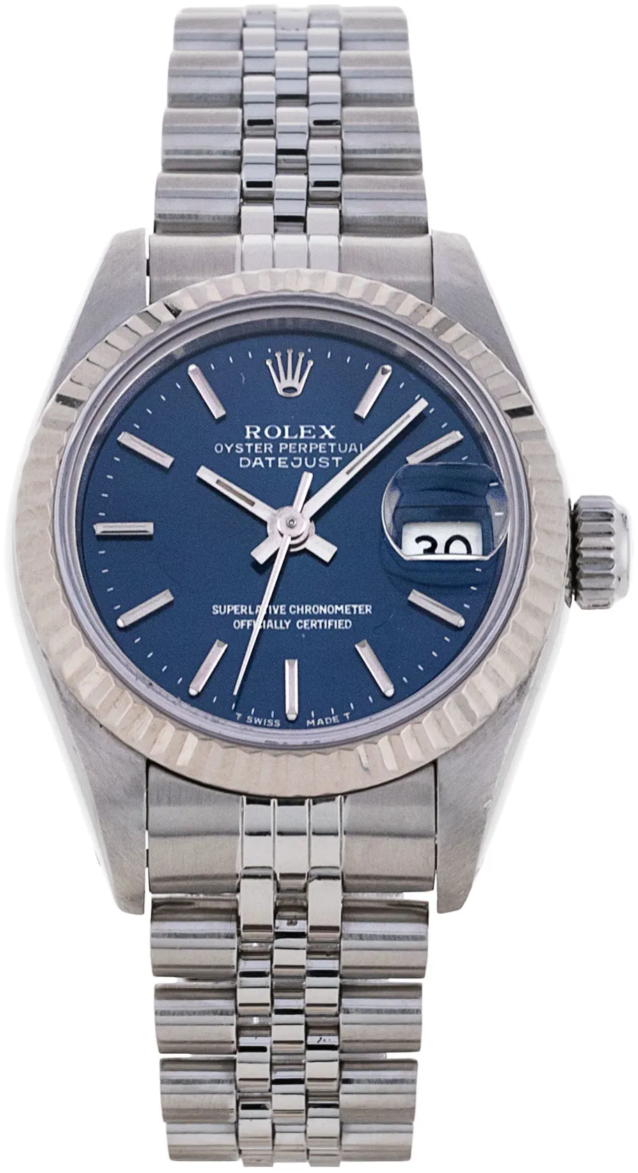 Rolex Lady-Datejust 69174 26mm White gold and Stainless steel Blue