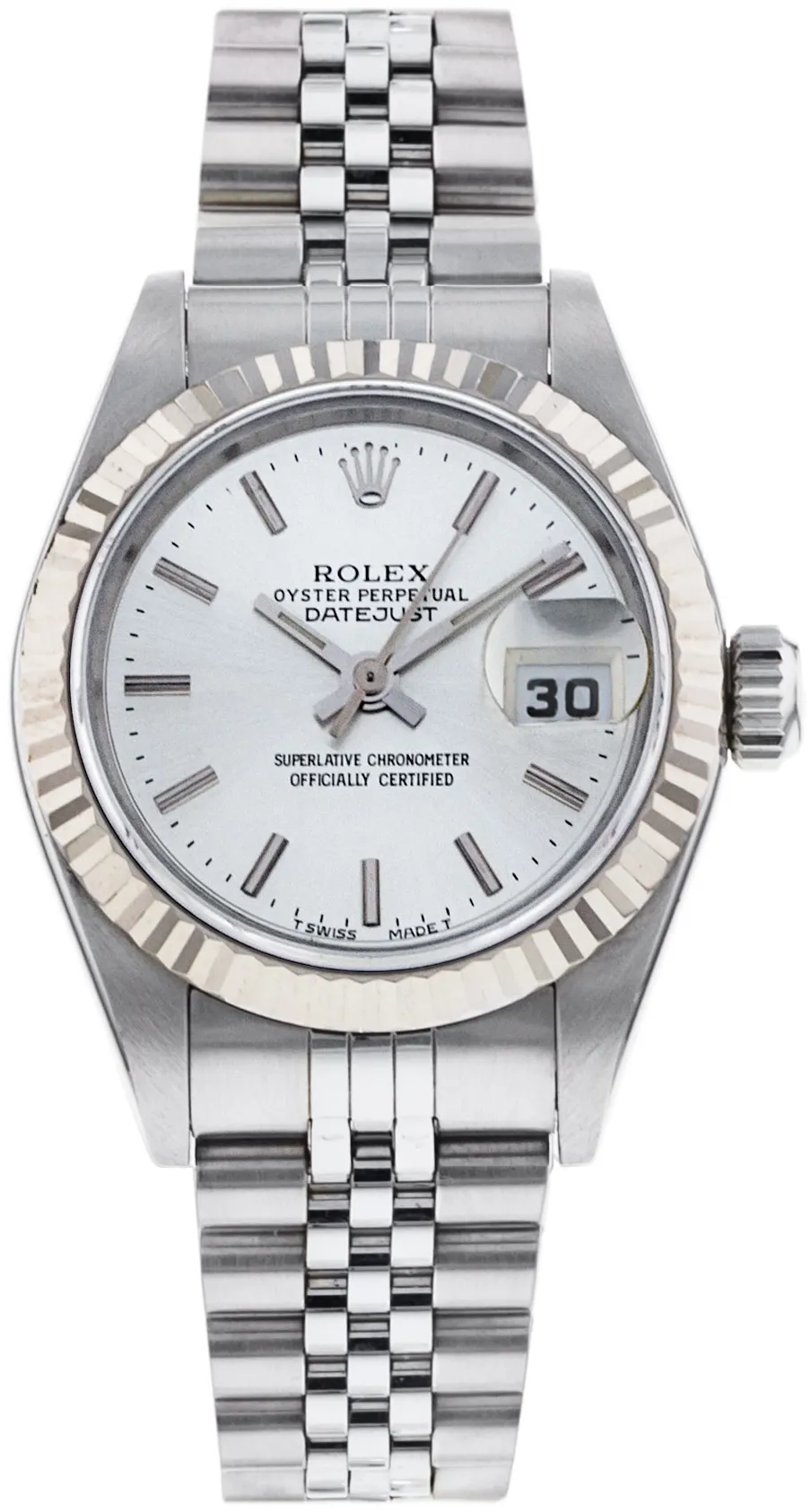 Rolex Lady-Datejust 69174 26mm White gold and Stainless steel Blue