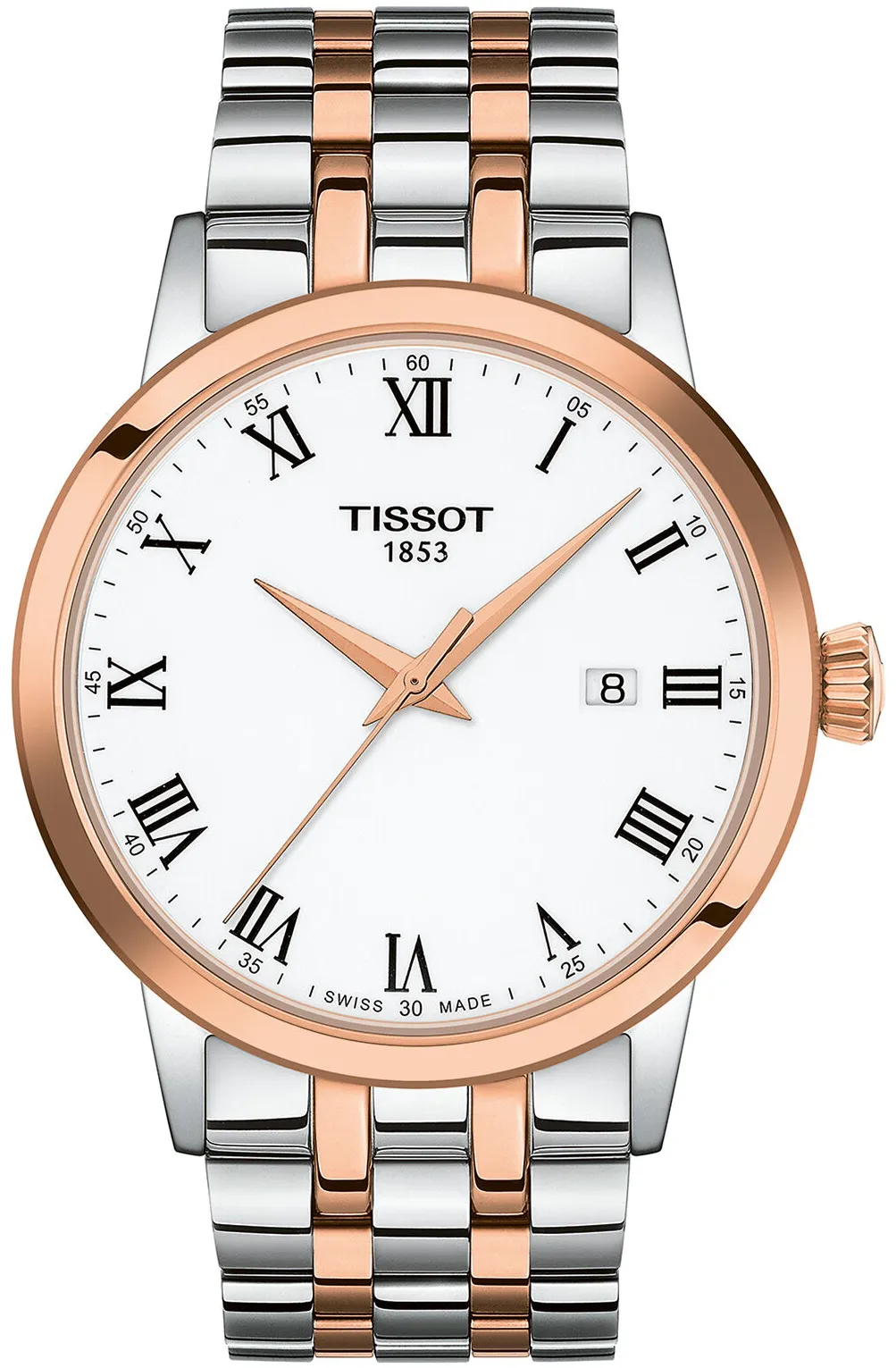 Tissot Dream T129.410.22.013.00 42mm Rose gold and Stainless steel and Black DLC White