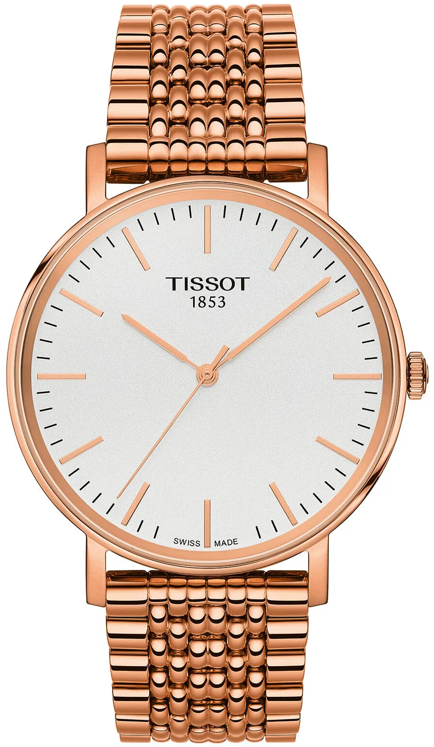 Tissot Everytime T1094103303100 38mm Rose gold and Black DLC Silver