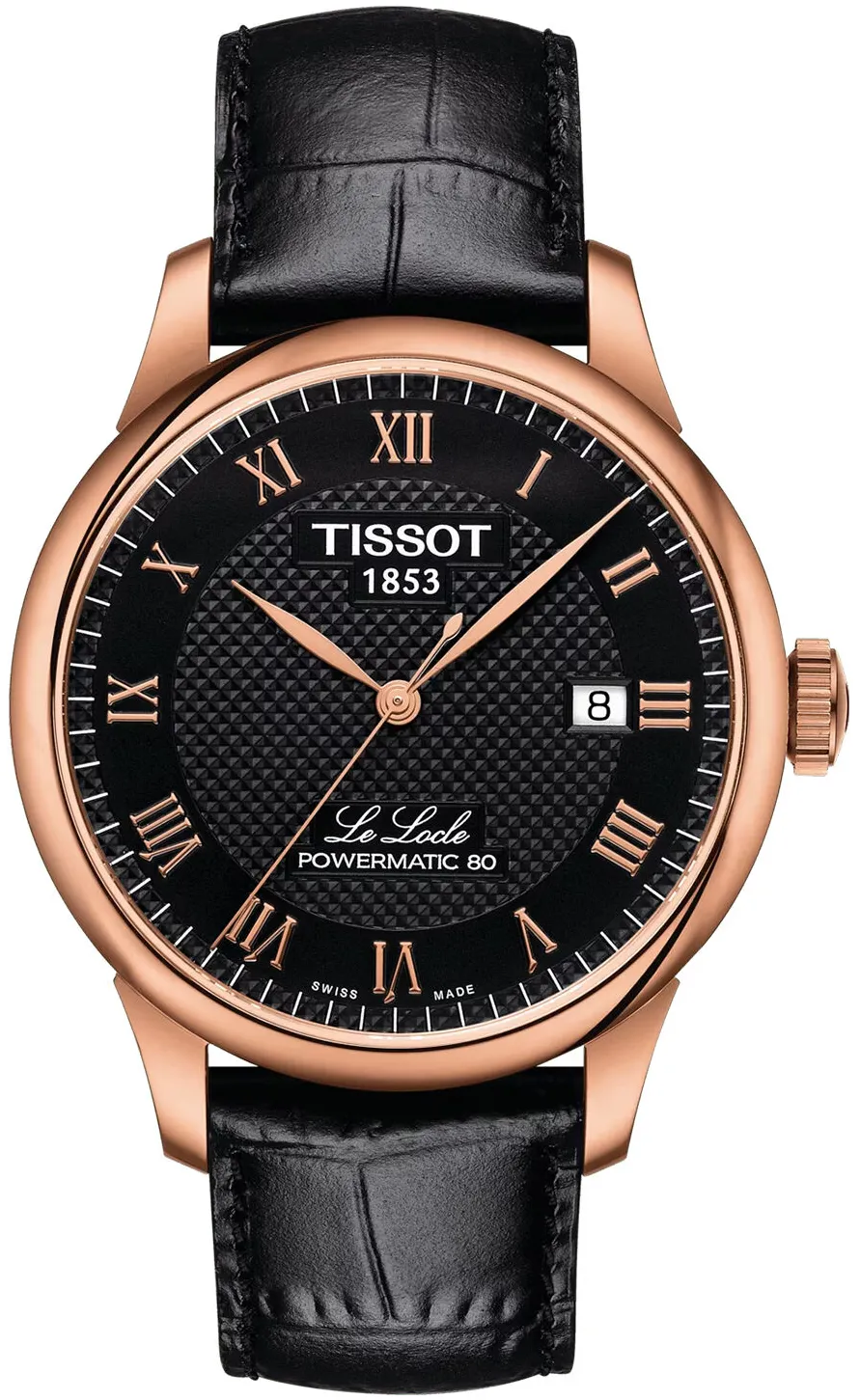 Tissot Le Locle T0064073605300 39mm Rose gold and Black DLC Black