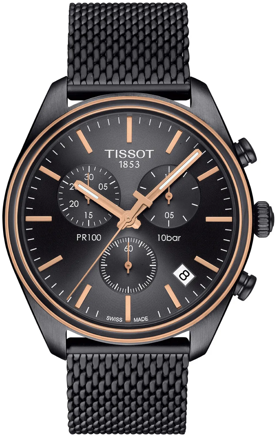 Tissot PR 100 T101.417.23.061.00 41mm Rose gold and Black DLC Anthracite