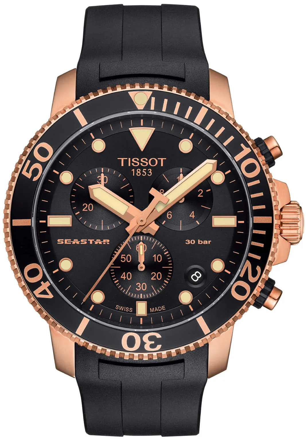 Tissot Seastar 1000 T120.417.37.051.00 45.5mm Rose gold and Black DLC Black 1