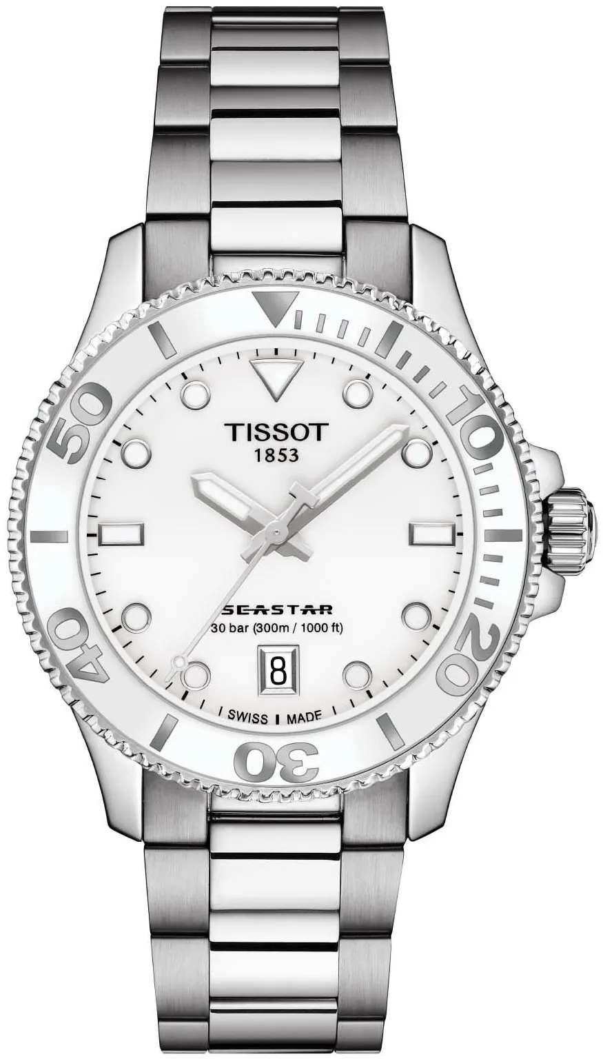 Tissot Seastar T120.210.11.011.00 36mm Stainless steel White