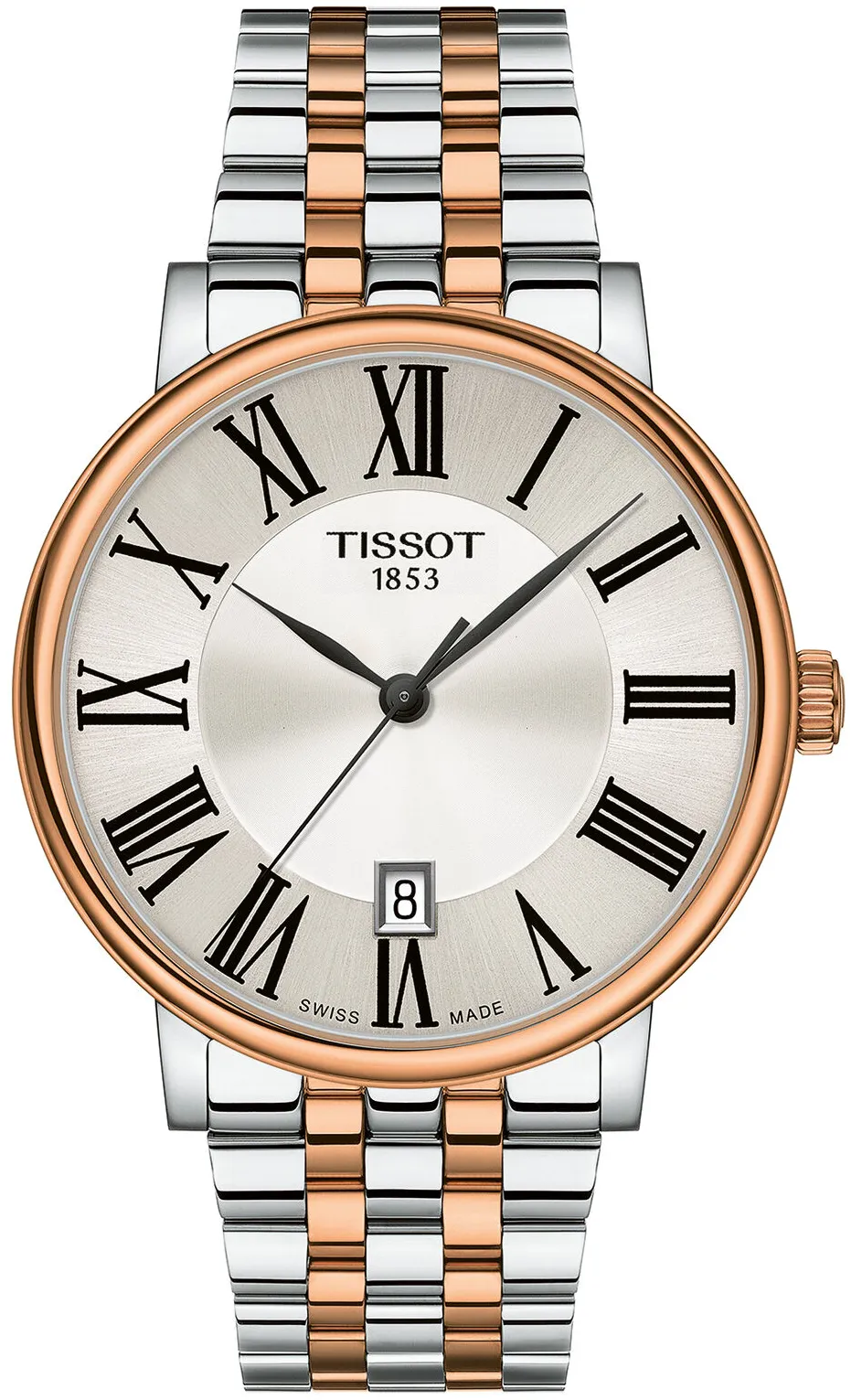 Tissot T-Classic T1224102203300 40mm Rose gold and Stainless steel and Black DLC Silver