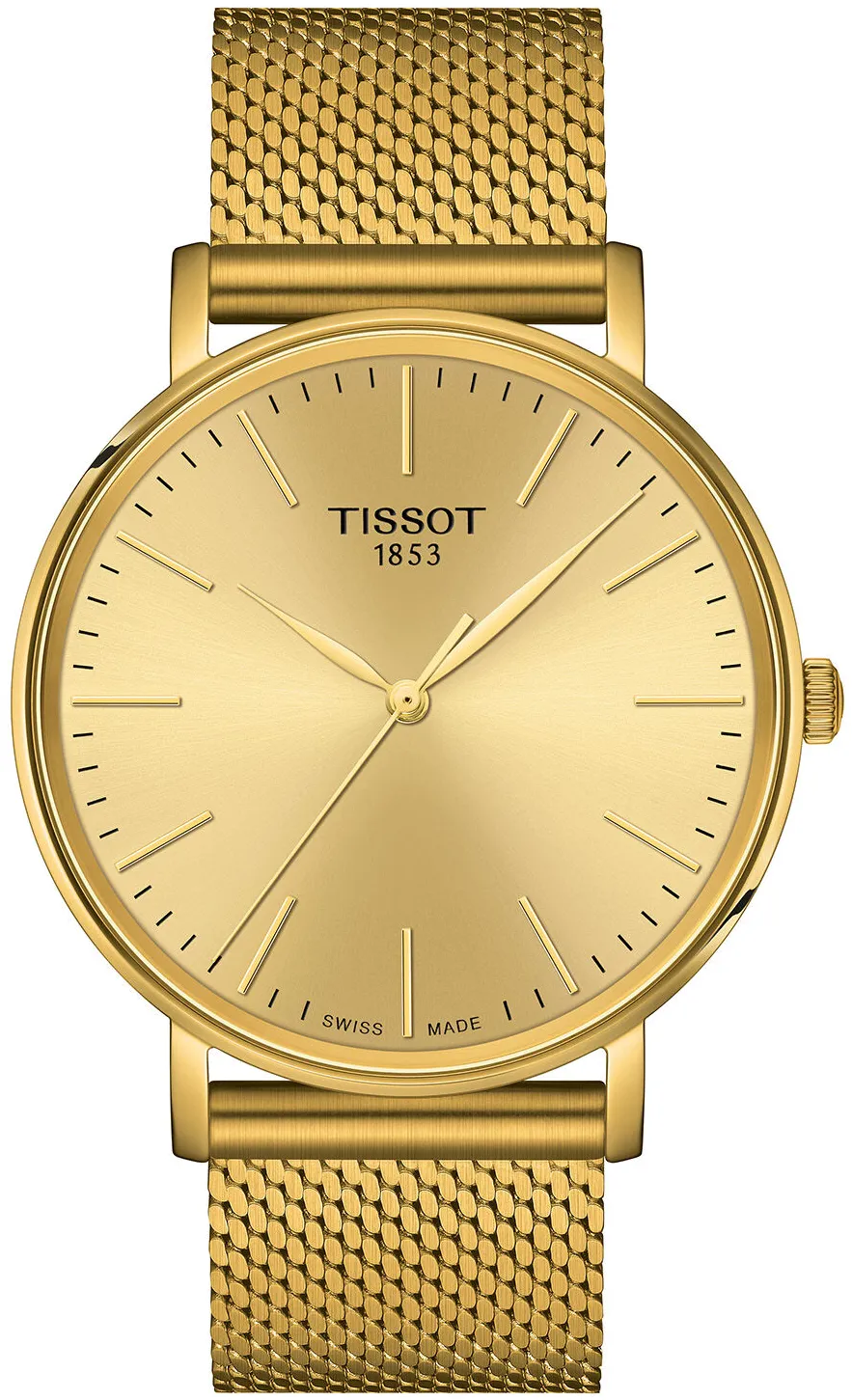 Tissot T-Classic T143.410.33.021.00 40mm Yellow gold and Black DLC Champagne