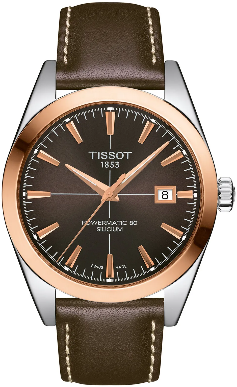 Tissot T-Classic T927.407.46.291.00 40mm Rose gold and Stainless steel and Black DLC Brown