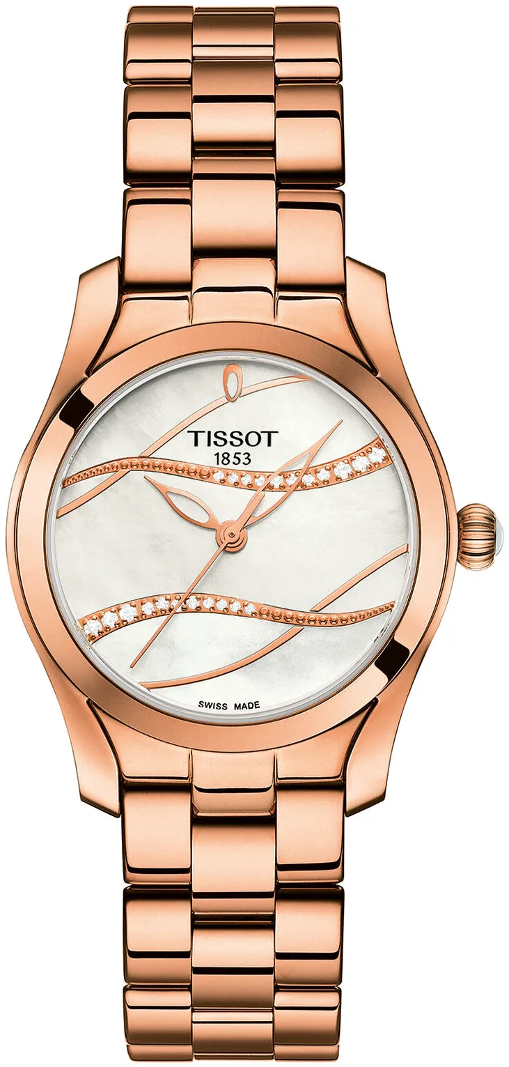 Tissot T-Lady T112.210.33.111.00 30mm Rose gold and Black DLC White