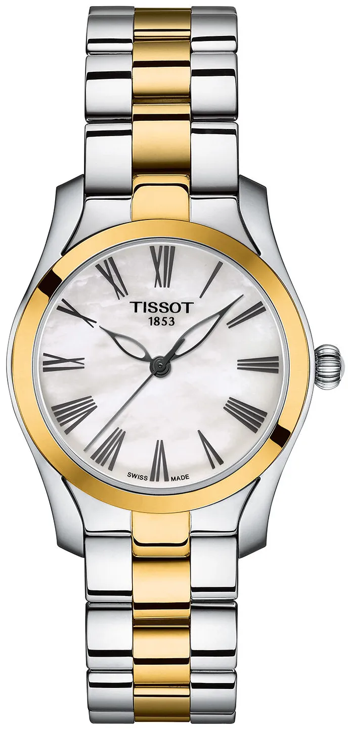 Tissot T-Lady T1122102211300 30mm Stainless steel and Gold-plated White Mother of Pearl