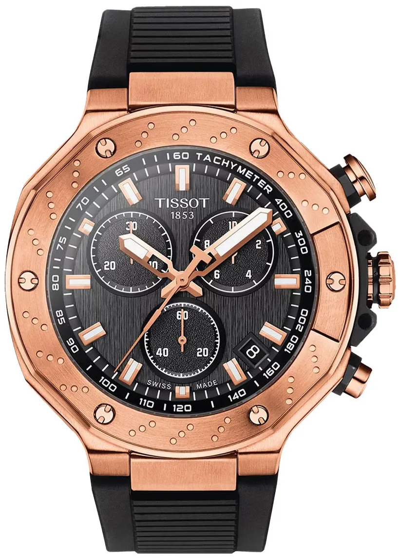 Tissot T-Sport T141.417.37.051.00 45mm Rose gold and Black DLC Black