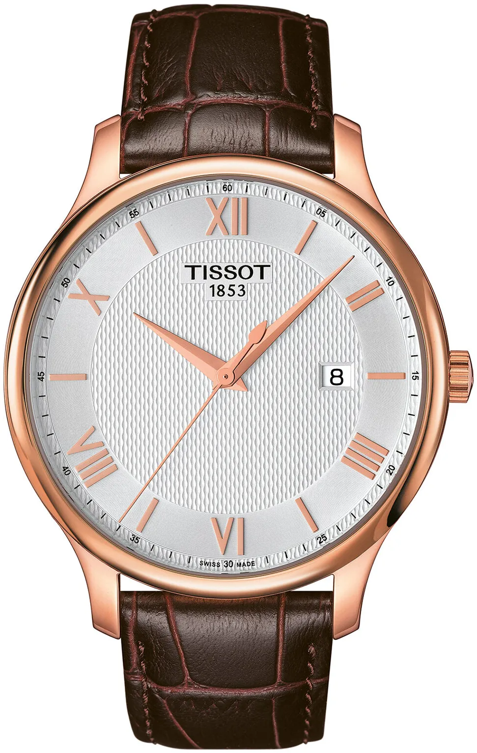 Tissot Tradition T0636103603800 42mm Rose gold and Stainless steel and Black DLC Silver